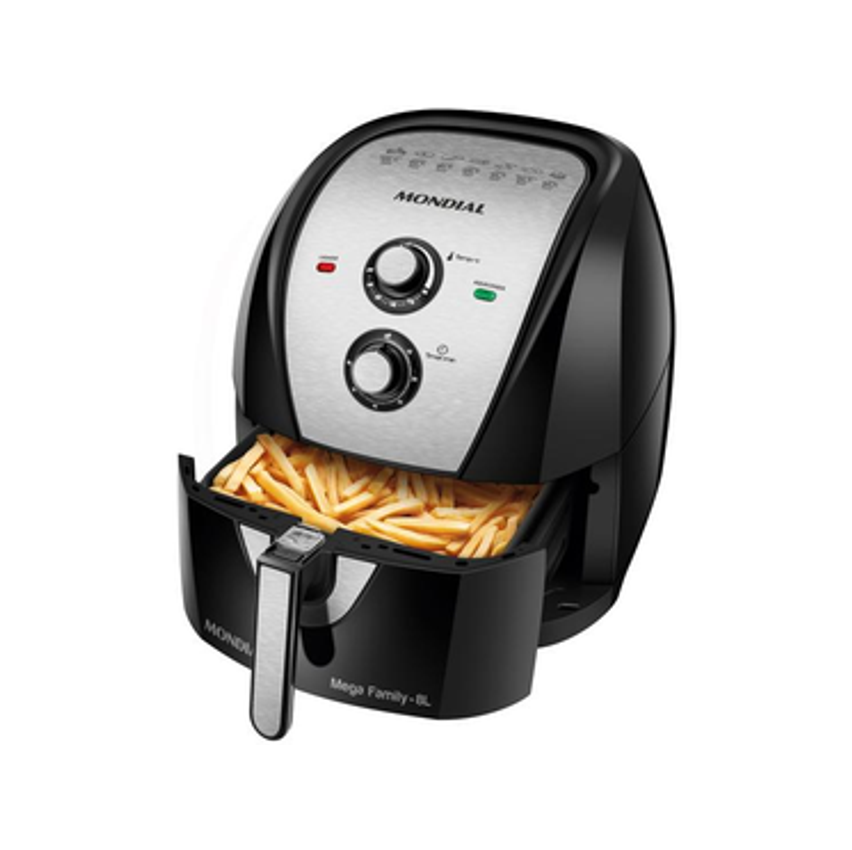 Air Fryer Mondial AFN-80-BI Preta e Inox 8L com Timer
