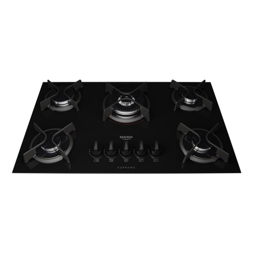 Fogão Cooktop A Gás Dako Fogão Cooktop Embutir Preto 5 Queimadores