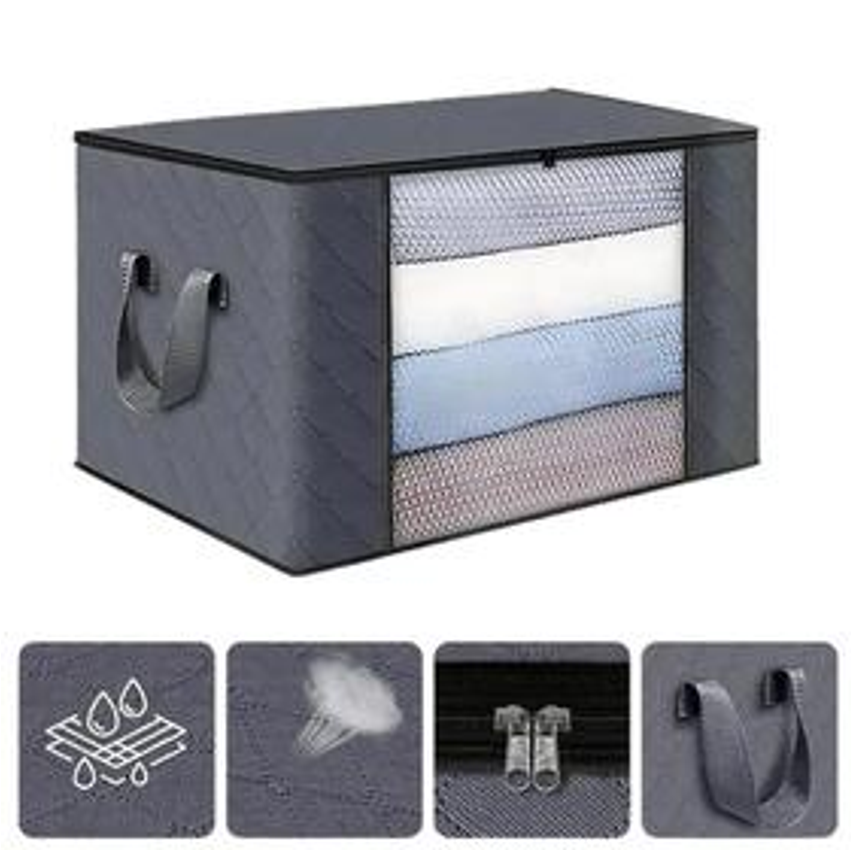 Bolsa Saco Organizador Edredom Coberta Casaco Cobertor Roupas Toalha Caixa Guarda Roupa Closet Armário Com Tampa Ecológico Anti-Poeira Umidade Insetos - Importado