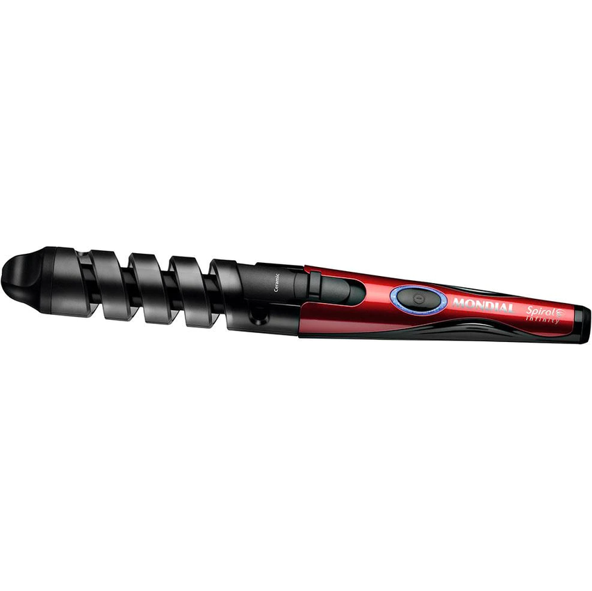 Modelador de Cachos Mondial Spiral Infinity EM-05 com Cabo Giratório Vermelho/Preto 200°C