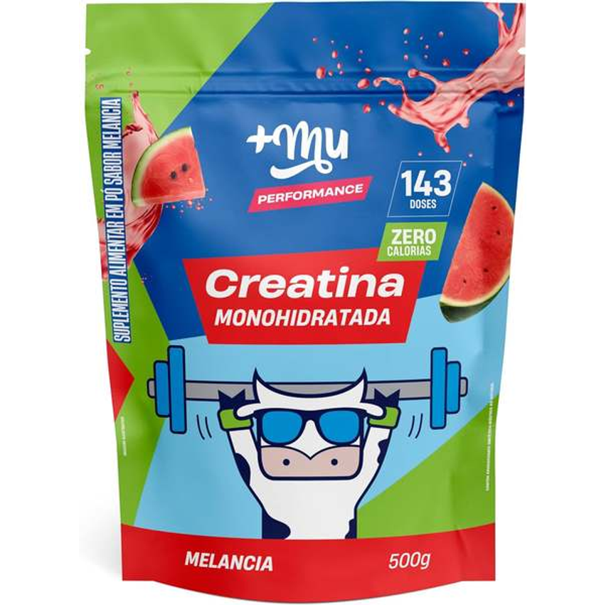 +mu Creatina Monohidratada 100% Pura Sabor Melancia - 500g
