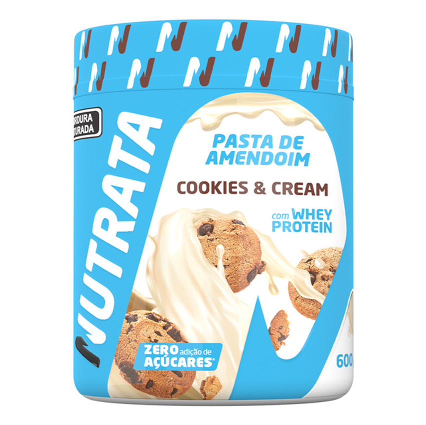 Pasta De Amendoim Com Whey - 600g Cookies & Cream - Nutrata