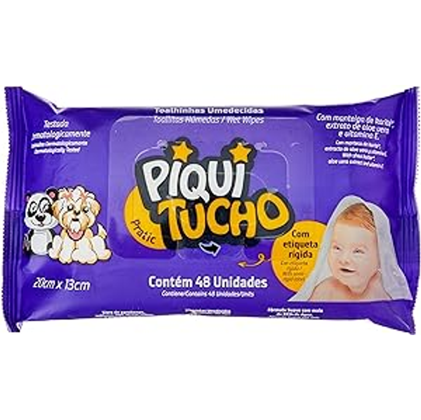 Piquitucho Pratic - Toalhas Umedecidas, 1 Unidade Com 48 Toalhas
