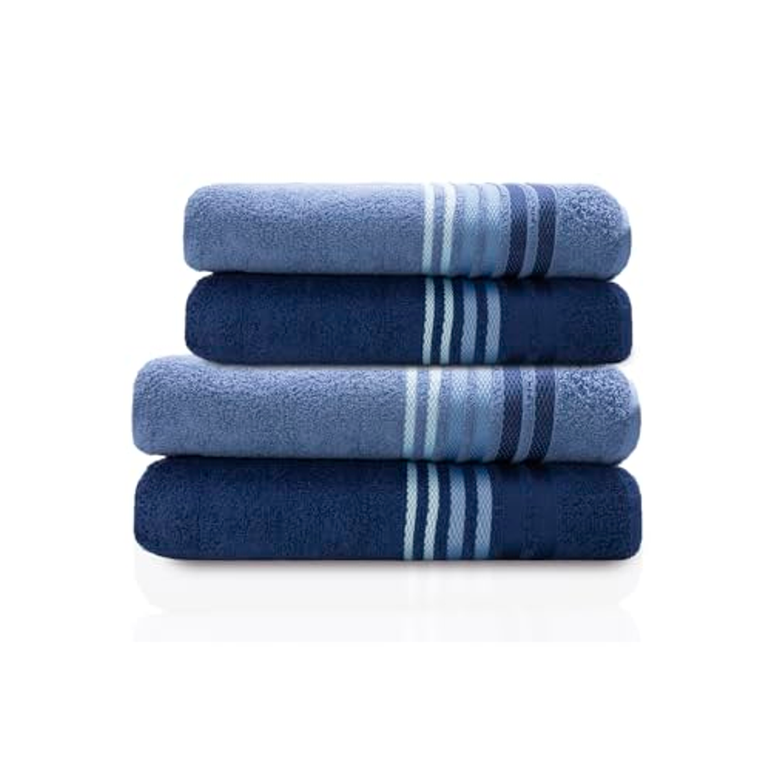 Camesa Jogo de Banho Dynamo Select 4 peças Marinho Com Azul Claro 98% Algodão 2% Poliéster