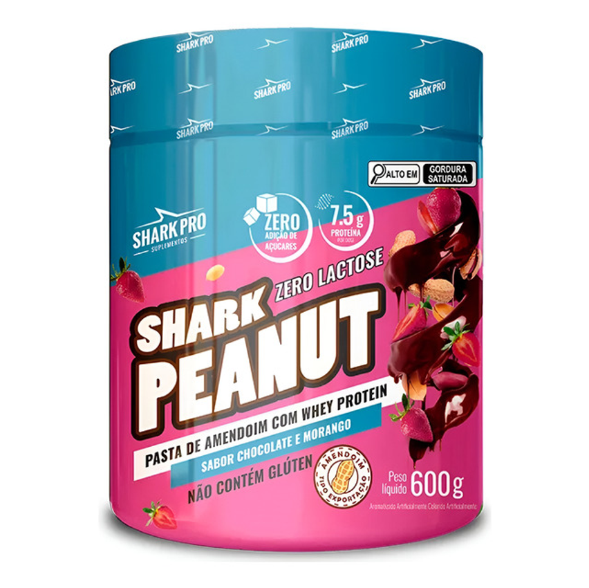 Pasta De Amendoim Pote 600g Zero Lactose Shark Pro Sensacream