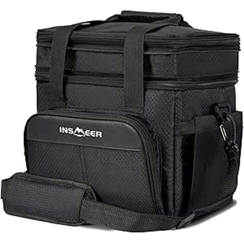 Insmeer Bolsa Termica Grande -lancheira De 20 Litros - À Prova De Vazamentos - Alça De Ombro - Feminino/homem - Projetadopara Trabalho, Escola, Uso Externo. (preto)