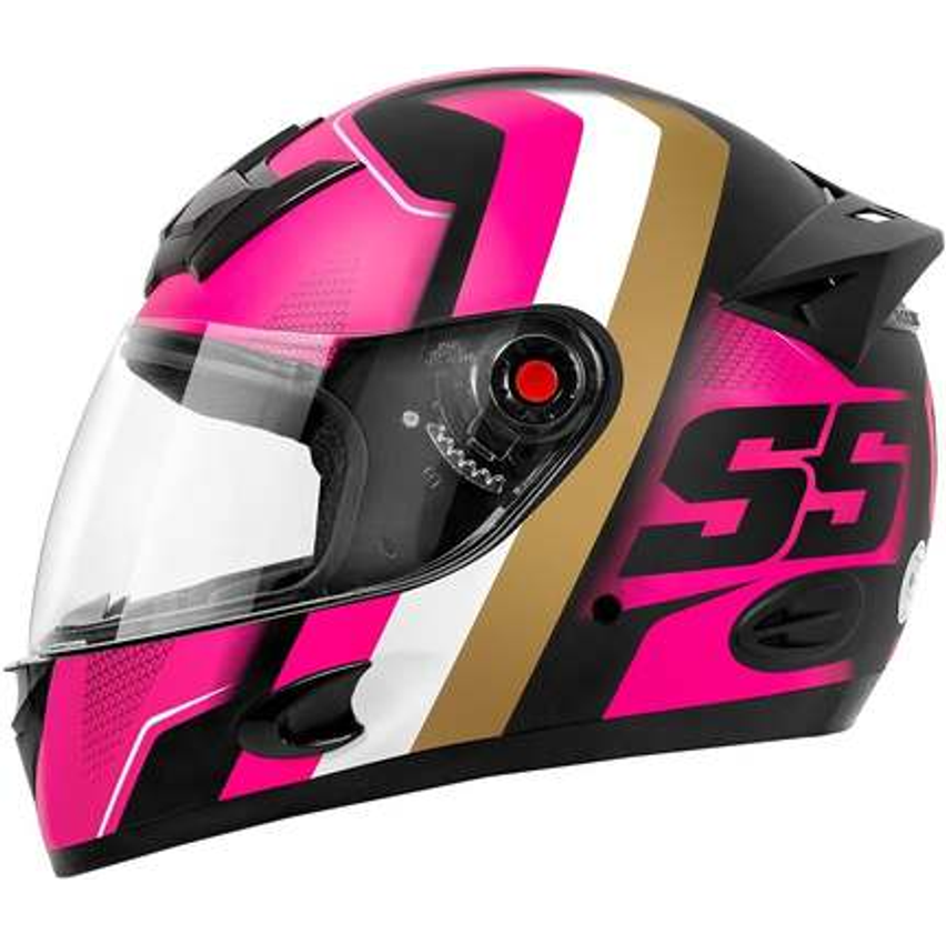 Capacete Mixs MX5 Super Speed 62 Rosa/Dourado