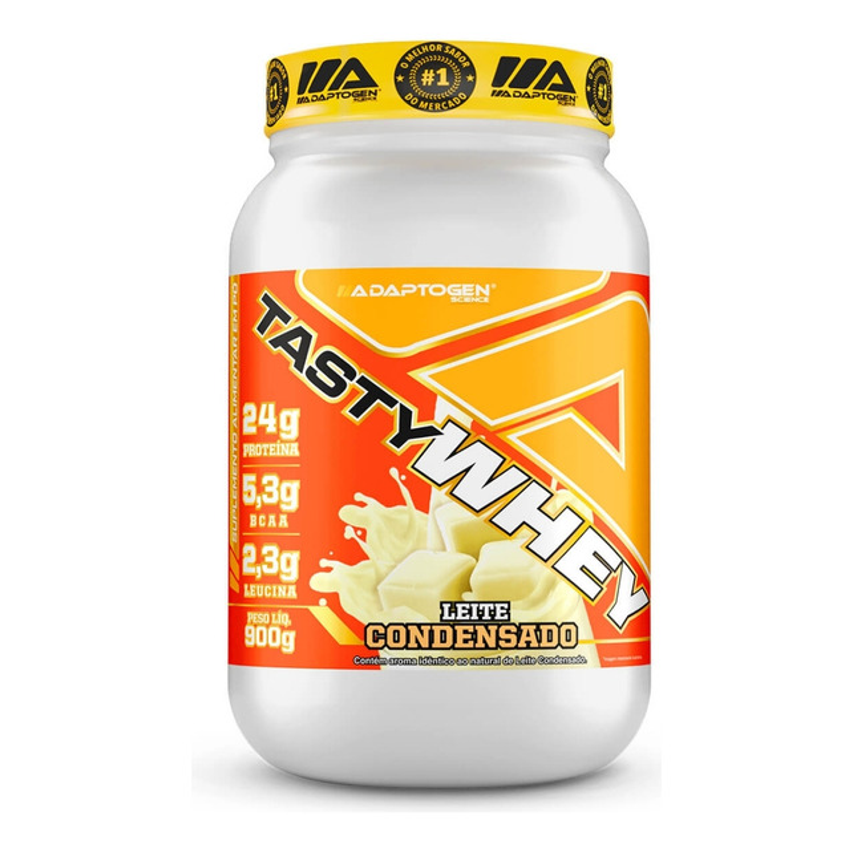 Suplemento Tasty Whey 3w Gourmet Whey Protein Adaptogen Science Pote 900g Sabor Leite Condensado