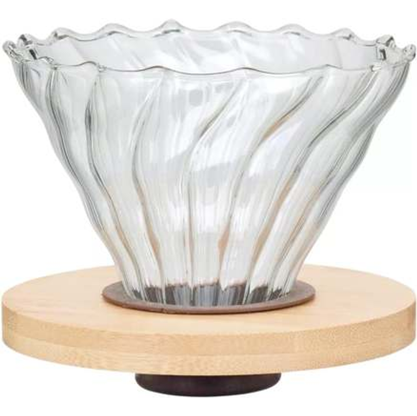 Coador de Café Passador de Café Formato V60 02 Com Base De Bambu