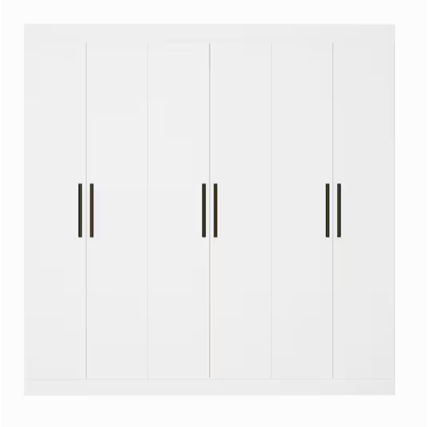 Guarda-Roupa Bartira Ville com 6 Portas e 2 Gavetas - 200,5cm de largura - Branco