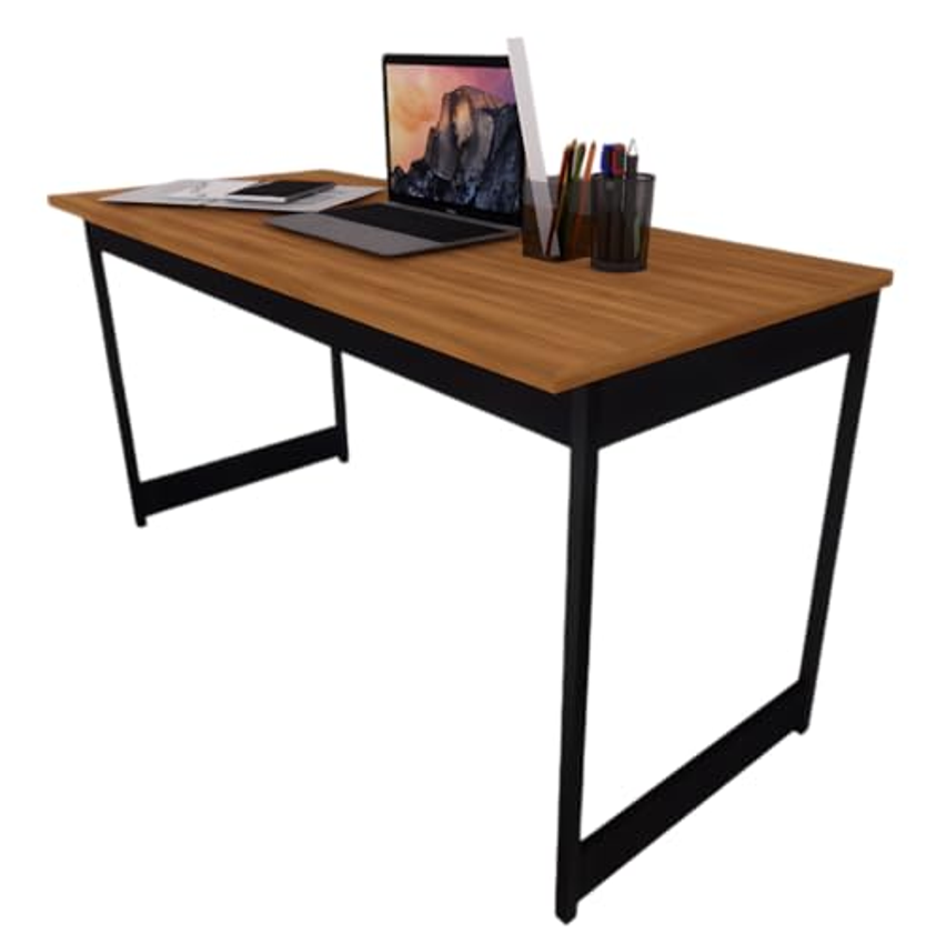 Mesa Estilo Industrial Guto 1,35 Metros Escritório Escrivaninha Computador Camaleão (Nogal)