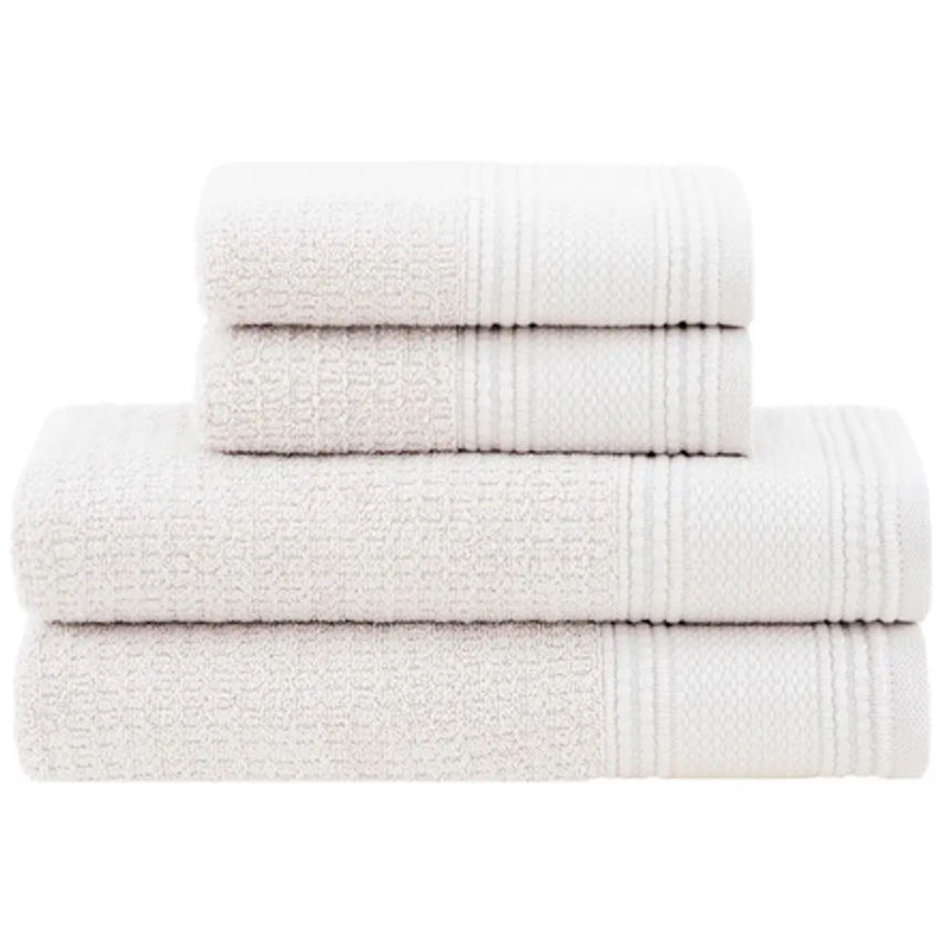 Jogo de Toalhas Buddemeyer 100% Algodão Novita Extra Soft Jacquard Felpa Bege 4 Peças