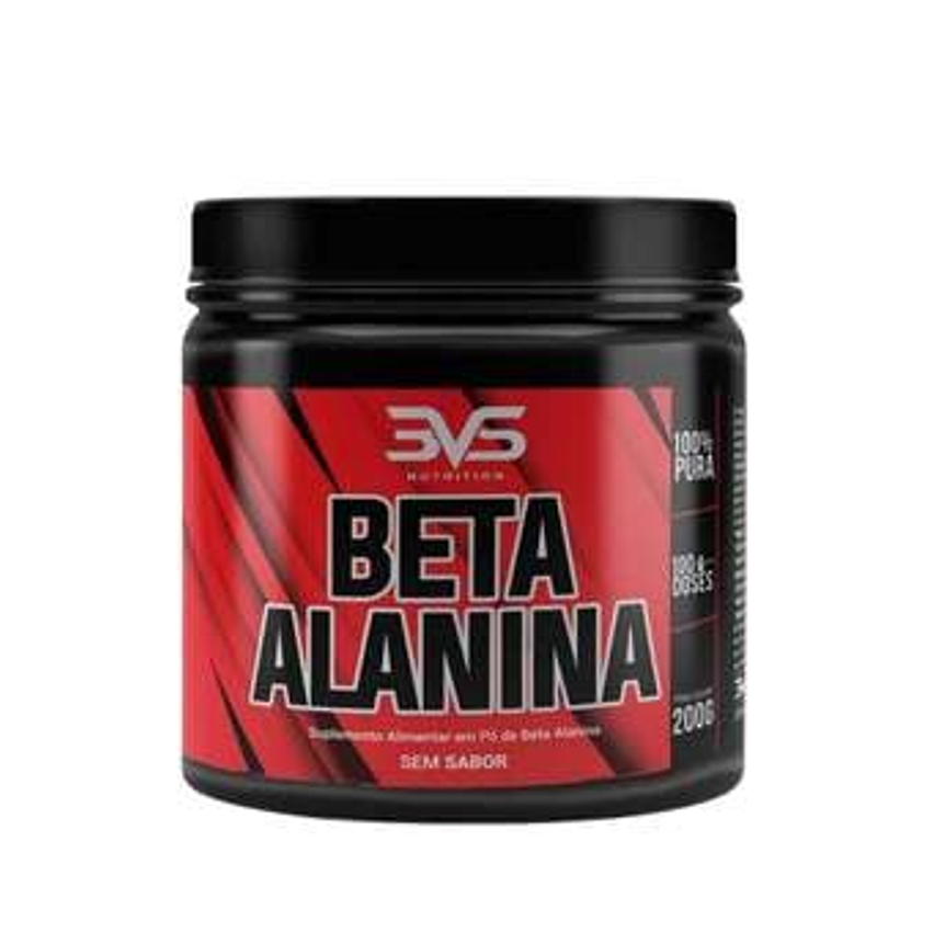 Beta Alanina, 100% pura, 3VS Nutrition, 200g - Performance e recuperação muscular pós treino - aumenta a concentração de carnosina na célula muscular