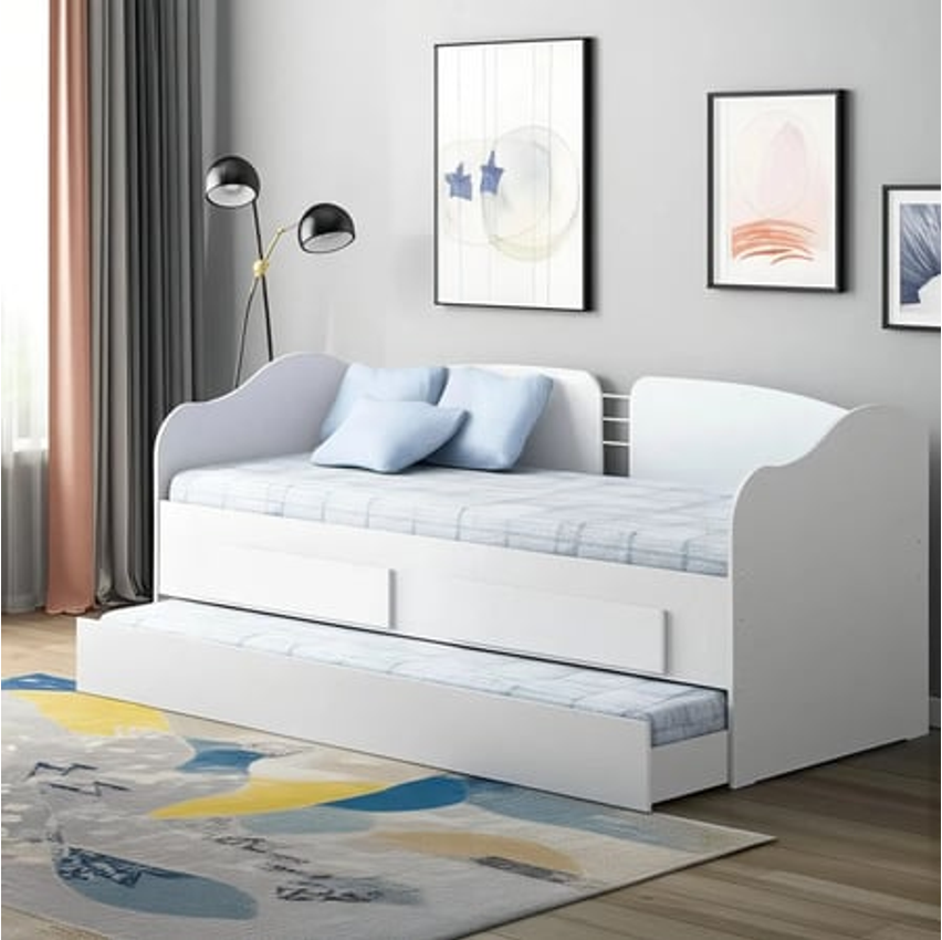 Sofá Cama Ditália Solteiro Cama Auxiliar 2 Gav. Cm-08 Branco