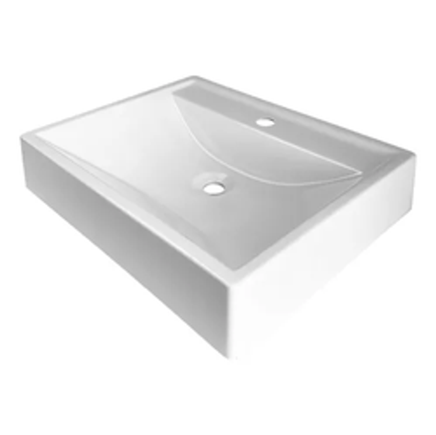 Cuba pia branca de apoio coral 50x40 para banheiro lavabo Beltempo BT-2171