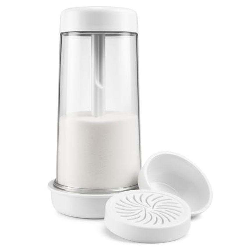 Tapioqueira Polvilhador Peneira de Goma para Tapioca e Beiju Manual com Armazenamento PREMIUM (Branco)