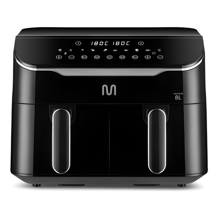 Fritadeira Elétrica Air Fryer 8l 2 Gavetas 127v Multi Go219 Preto