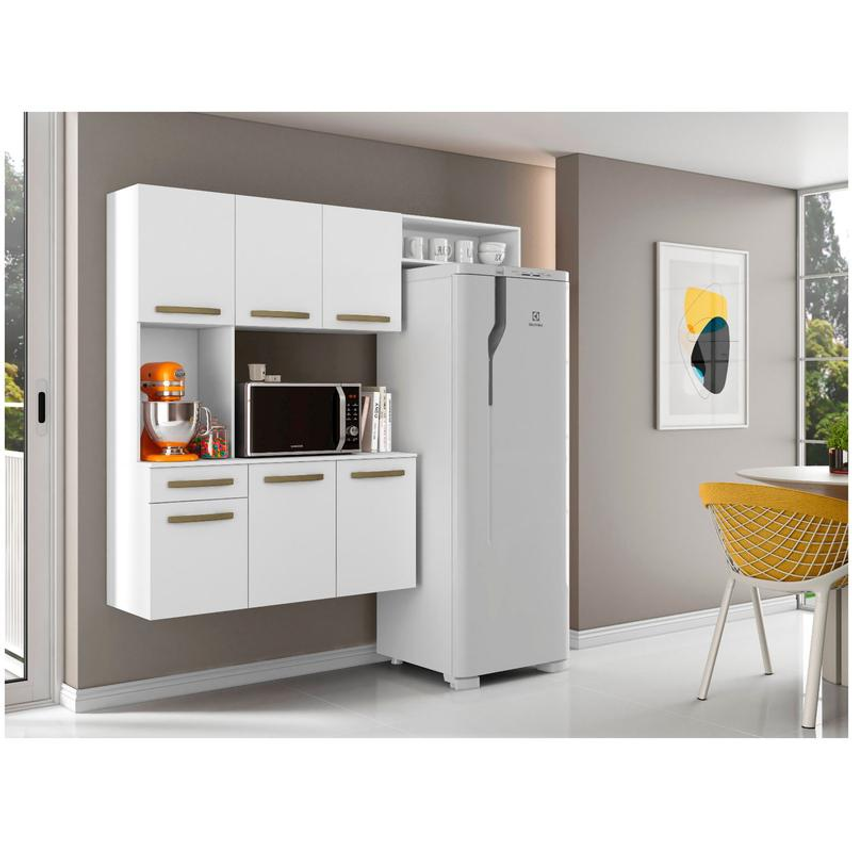 Cozinha Compacta Aramóveis Carol com Balcão 6 Portas 1 Gaveta