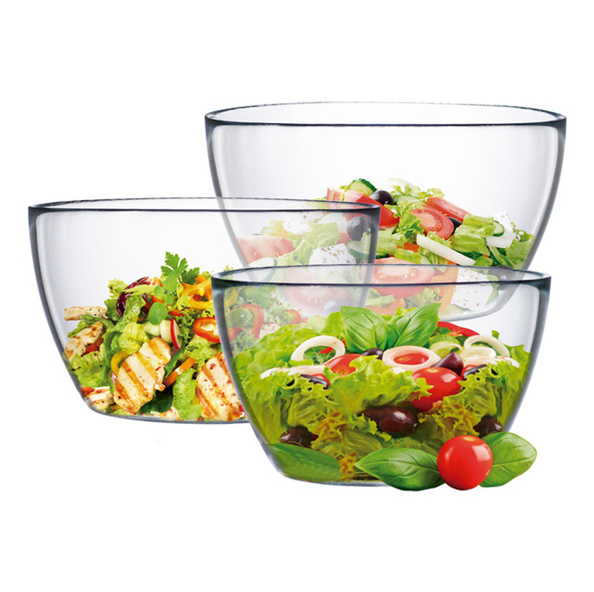 Bowl, Bowl De Vidro Ruvolo, Bowl Cozinha 3peças