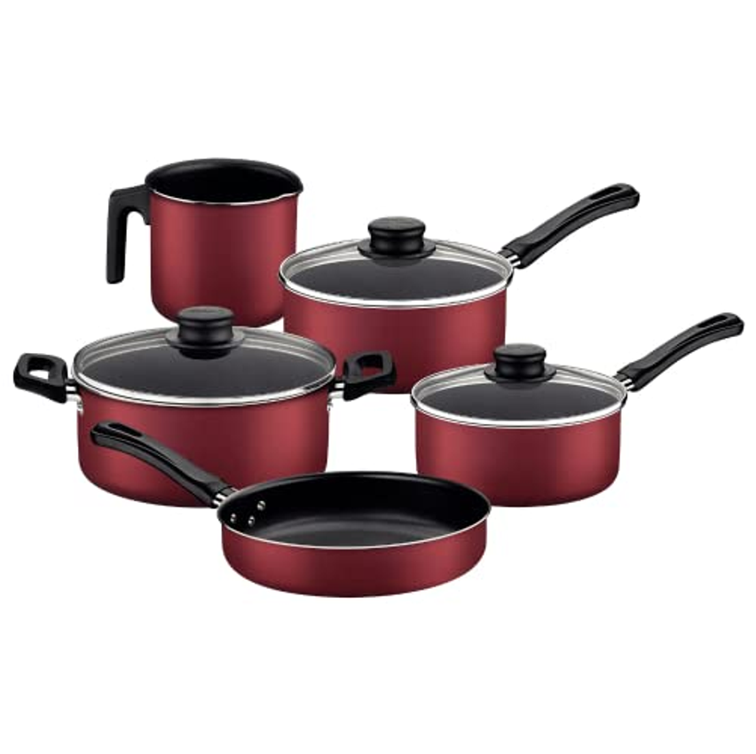 Tramontina JOGO DE PANELAS 5 PCS CARIBE VERMELHO - SORTIDOS DE ALUMINIO COM REVESTIMENTO ANTIADERENTE