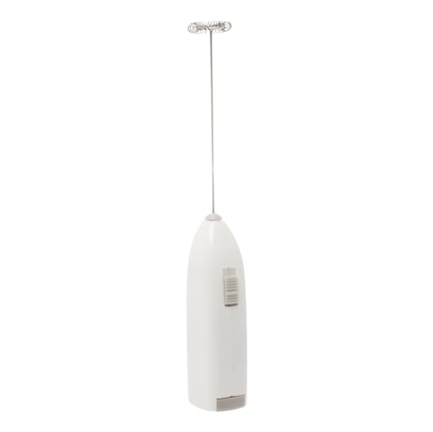 LYOR - Mini Mixer Misturador Elétrico para Bebidas - Inox e Plástico Branco - Eficiente e Compacto para Batidas e Misturas Rápidas