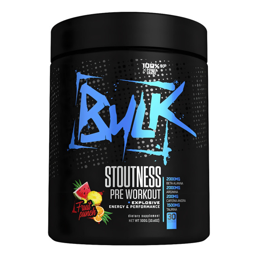 Pré Treino Stoutness Bulk Nutrition 300g Sabor Fruit Punch