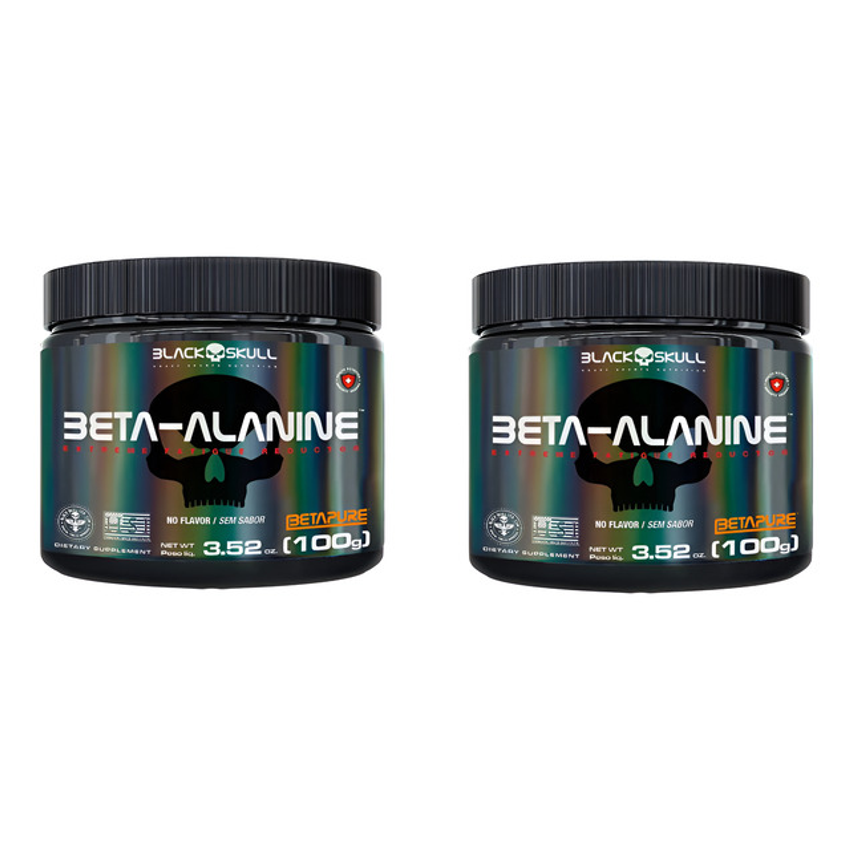 Kit 2x Beta Alanina 100g Pó 100% Pura - Black Skull