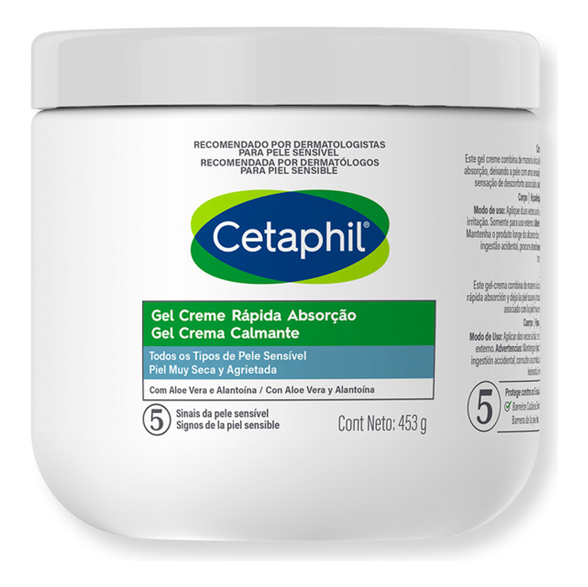 Gel Creme Rápida Absorção Com Aloe Vera Cetaphil 453g