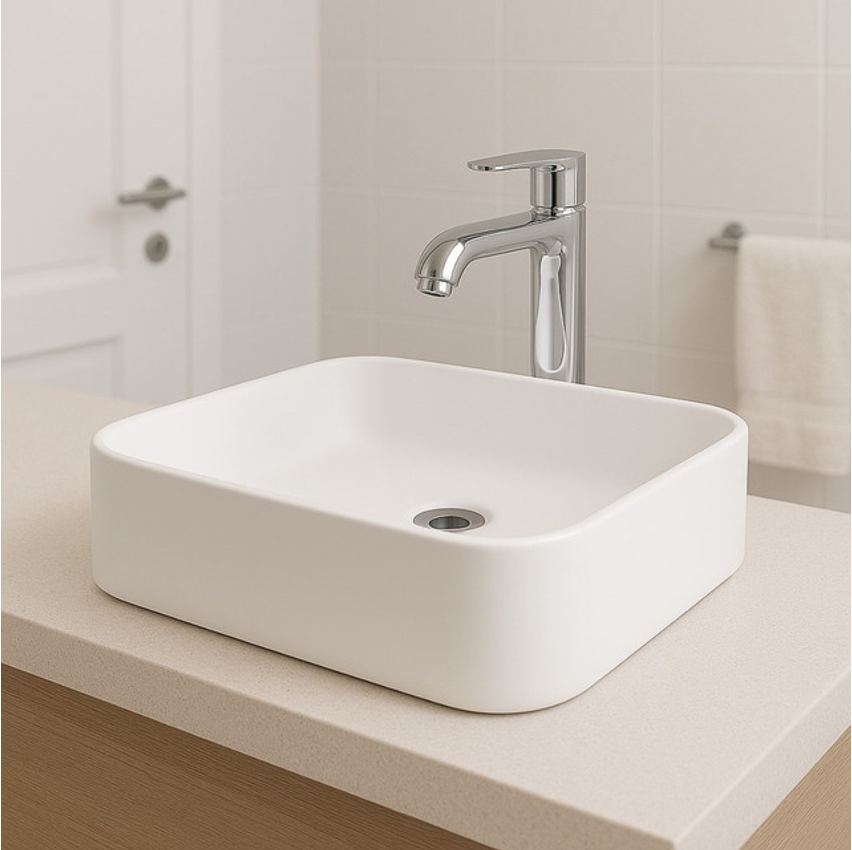 Cuba Pia De Apoio Sobrepor 37x27cm Branca Para Banheiro Lavabo Luce Orcia