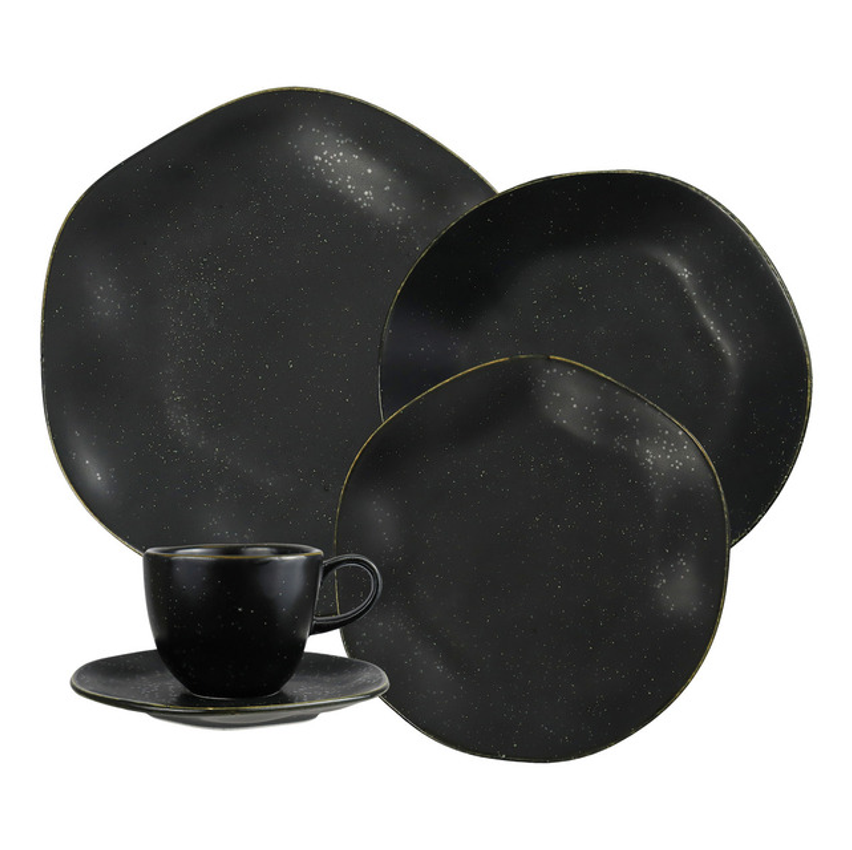 Aparelho De Jantar 20 Peças Volcano Ryo Oxford Porcelana