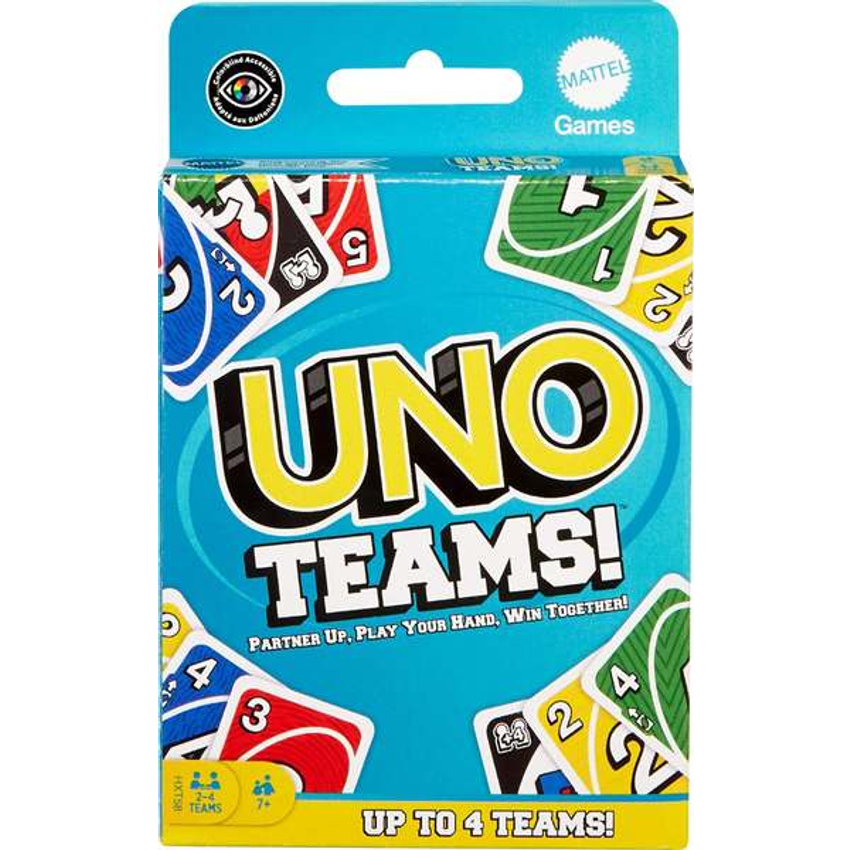 UNO Jogo de Cartas Teams para crianças a partir de 7 anos
