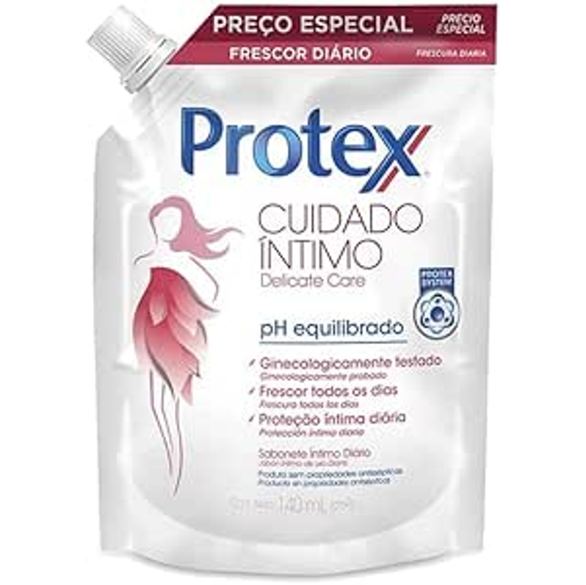 Sabonete Íntimo Líquido Protex Cuidado Íntimo Delicate Care 140ml Refil