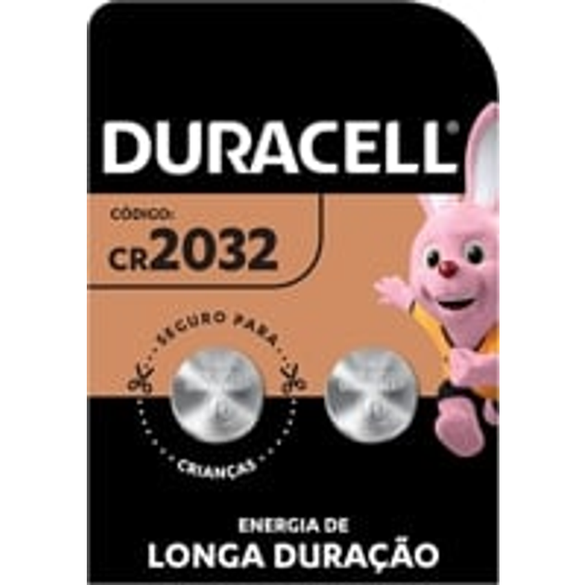 Pilha Moeda Cr 2032 Duracell Com 2 Unidades, Duracell