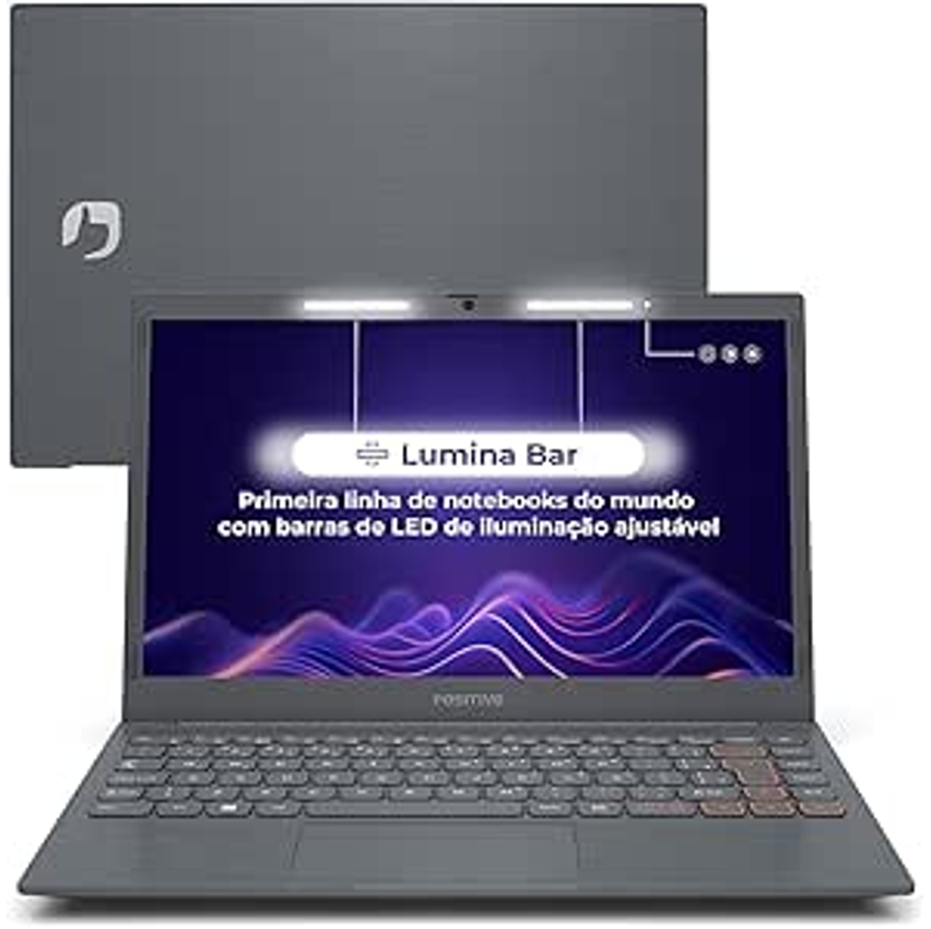 Notebook Positivo Vision C14 Intel® Celeron® Linux 4GB 128GB eMMC 14” HD Lumina BAR – Cinza