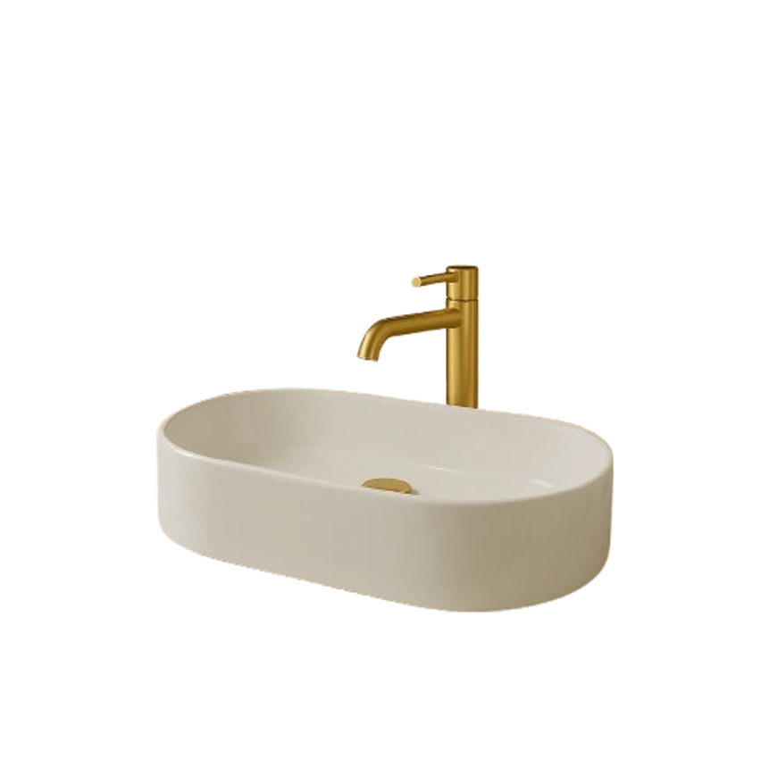 Cuba Branca Para Banheiro Lavabo Pia Apoio Sobrepor Oval 43x25 Íris - Beltempo