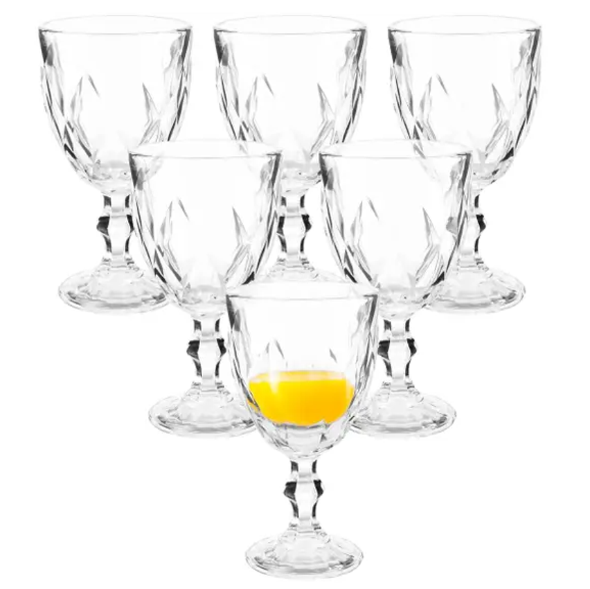 Jogo de Taças para Bebidas de Vidro 330ml - 6 Peças Haus Diamond Empire