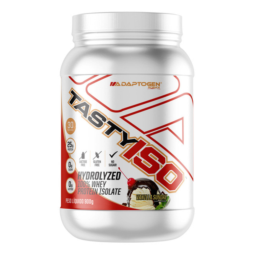 Suplemento Tasty Iso Whey Protein Isolado Pote 900g Adaptogen Science Sabor Baunilha