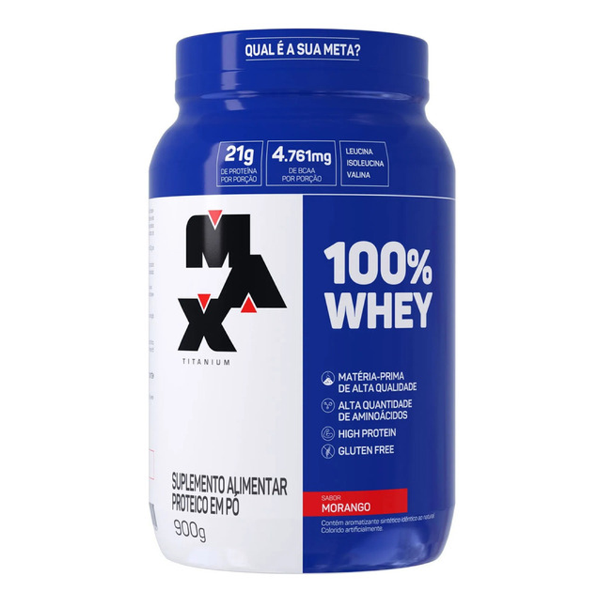 Suplemento En Pó Max Titanium Proteínas Proteínas Sabor Morango X 900g