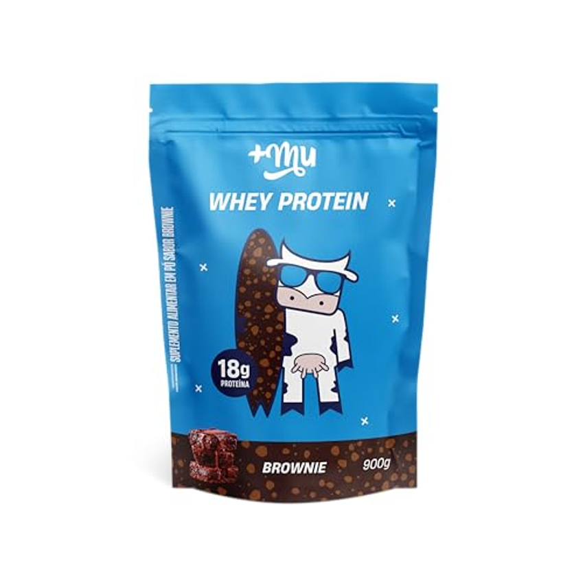 +Mu Whey Concentrado Sabor Brownie 18g-20g Proteína - Refil 900g