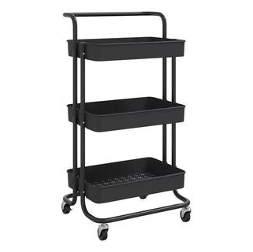 Carrinho Organizador Multiuso 43 Cm X 83 Cm X 36 Casambiente Preto
