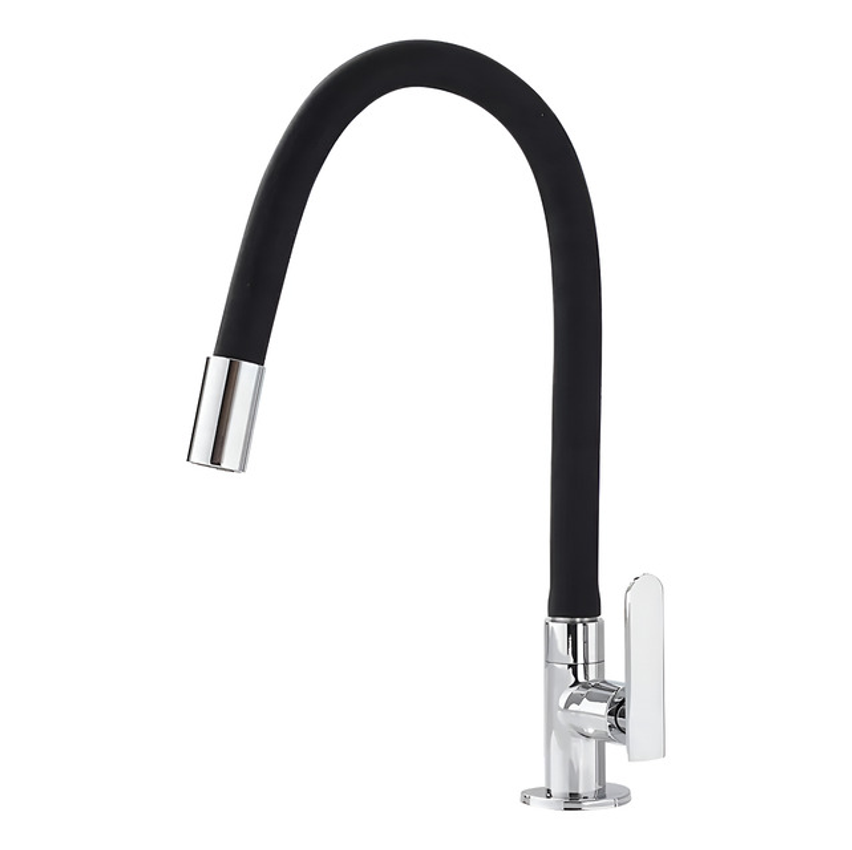 Torneira Cozinha Articulável Flexivel Com Arejador Texfine Monocomando Preto Fosco Para Pia E Bancada