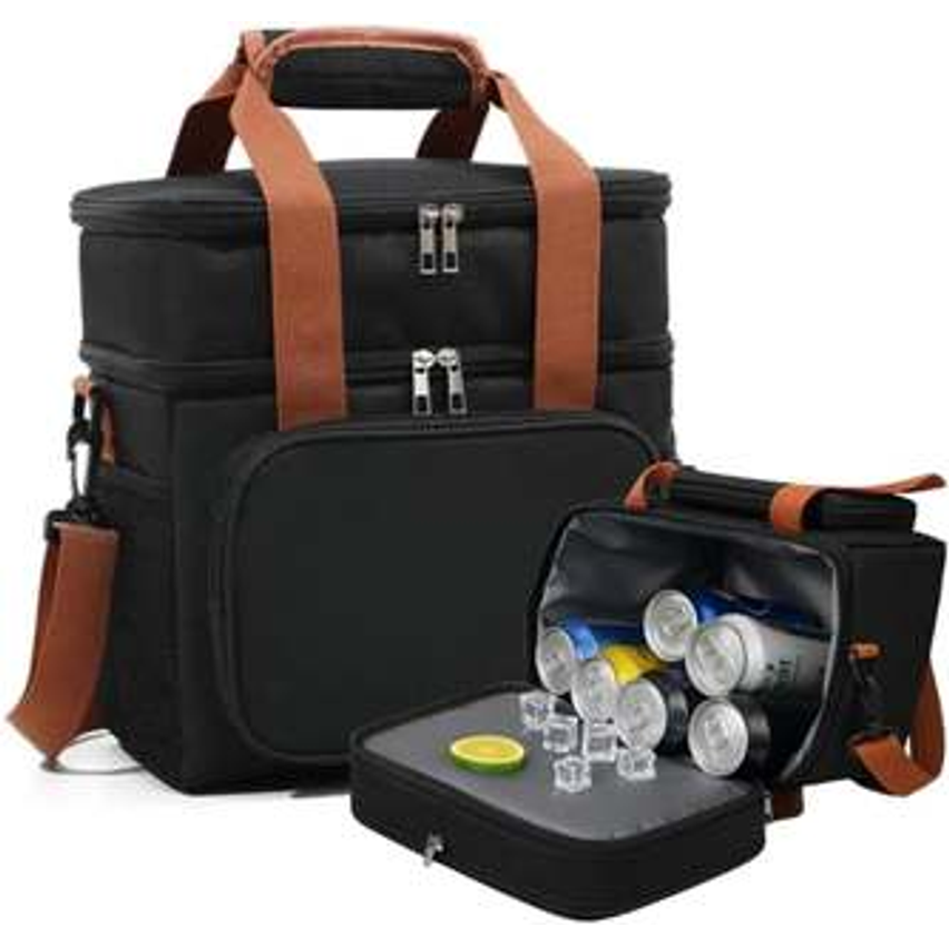 Bolsa Térmica Com Alça Transversal 2 Compartimentos Marmita Lancheira Trabalho Passeio - E-ShopCenter (Azul)