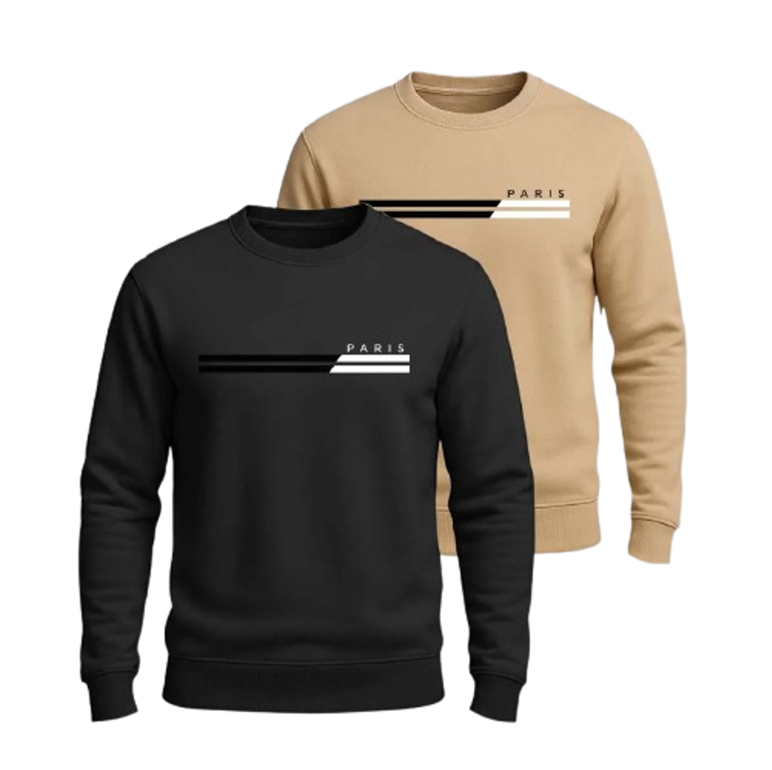 Kit 2 Moletom Blusa Frio Unissex Sem Bolso 2 Faixas