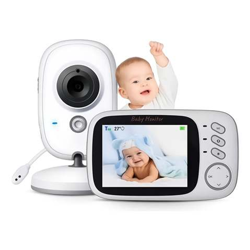 Babá Eletrônica Câmera Tela S/fio Visão Noturna Microfone