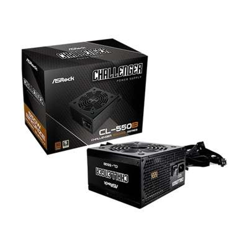 Fonte ASRock Challenger 550B, 550W, 80 PLUS, Bronze, Preto - 90-UXC055-BNBAAA