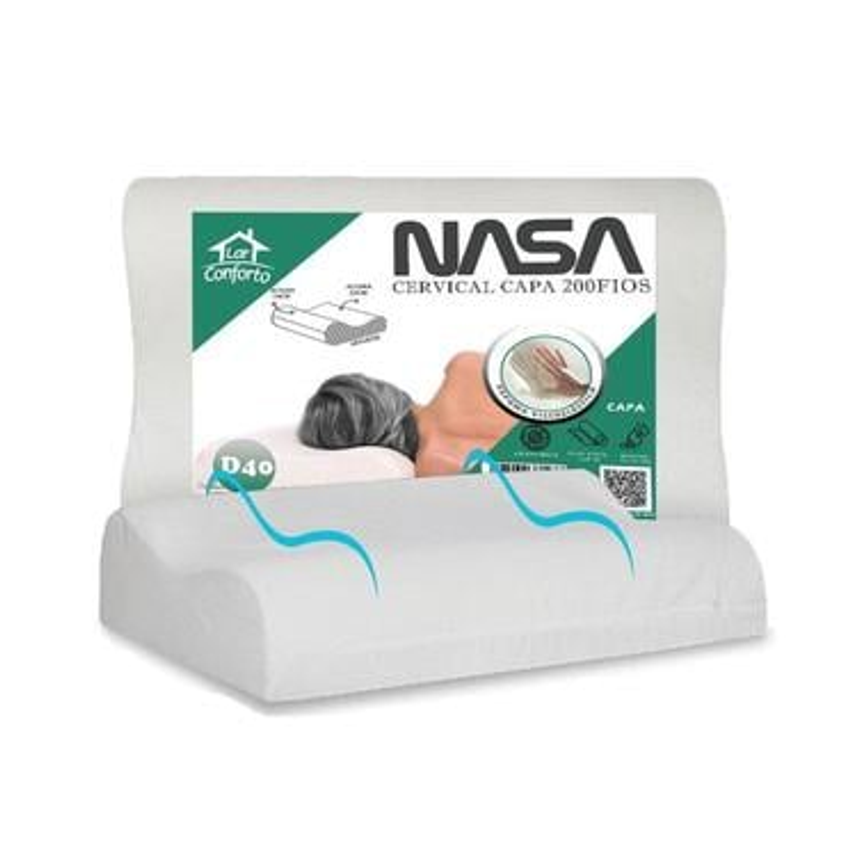 Travesseiro Nasa Cervical Ortopédico Capa 200 Fios Repelente a Líquido - Lar Conforto