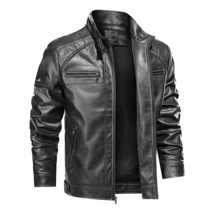 Jaqueta De Couro Masculino Slim