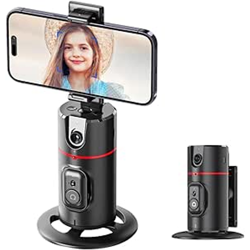 Suporte Telefone com Rastreamento Automático Rosto, Sem Necessidade Aplicativo, Rotação de 360°, Tripé de Rastreamento Telefone Para Câmera Inteligente Transmissão Vídeo Gimbal Estabilizador Smartphone