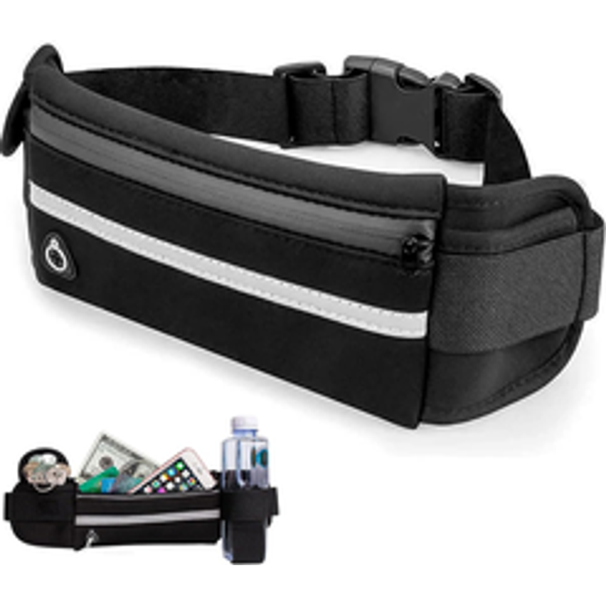 Pochete Esportiva Corrida Porta Smartphone Garrafa Documento Cinta Fitness Cores (preto)