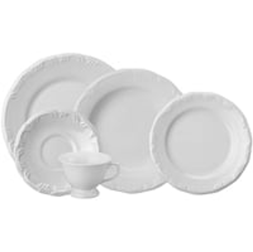 Serviço de Jantar e Chá 20 peças Porcelana, Branco, Schmidt